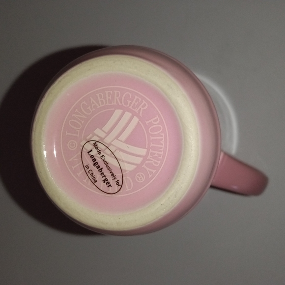 🆕Longaberger Pottery LTD Edition Breast Cancer Awareness Pink Tall Travel Mug - Picture 9 of 9